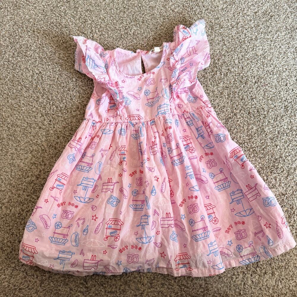 Tucker & Tate Dress Pink Hot Dog Pretzel Summer Size 2